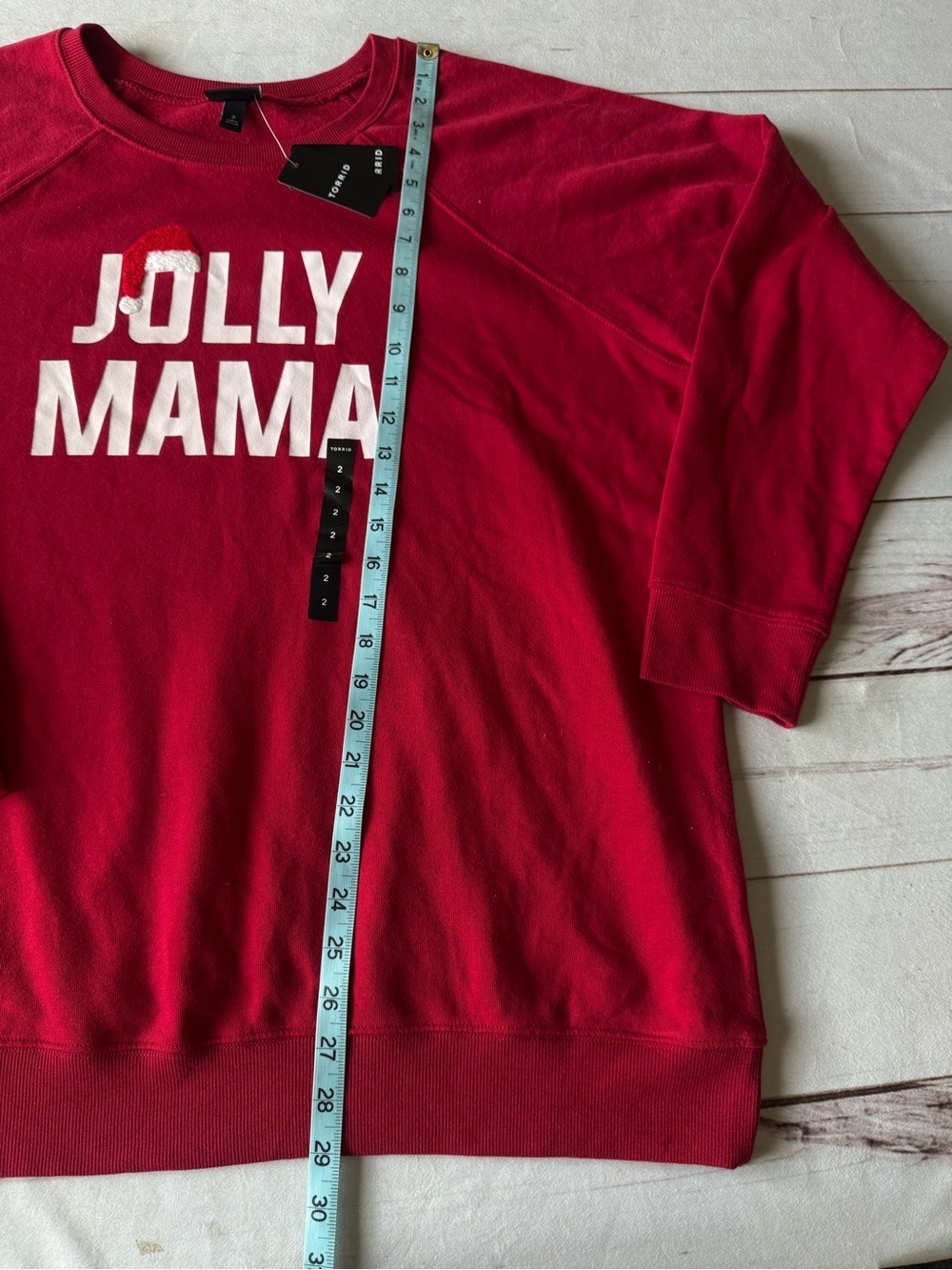 NWT Torrid Jolly Mama Classic Fit Cozy Fleece Sweatshirt Jester Red Size 2X 18-2 - Picture 11 of 16